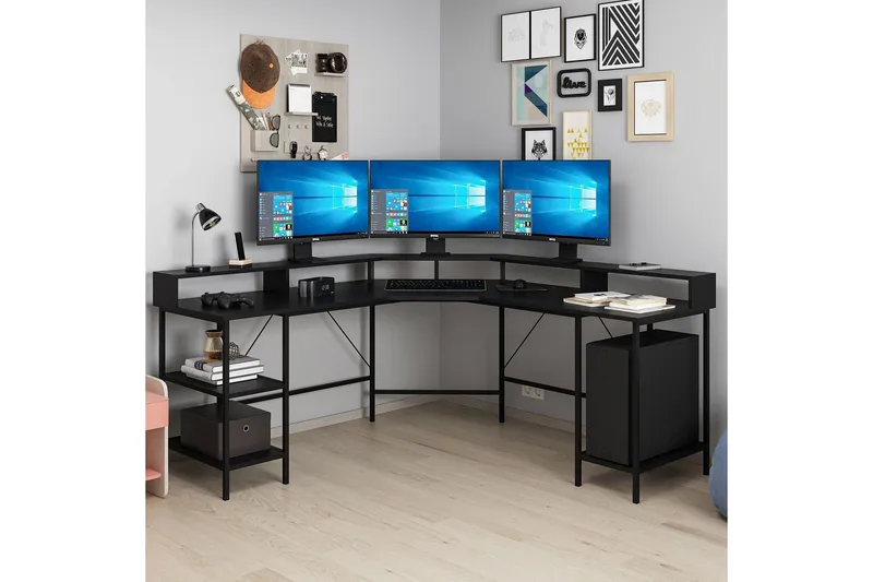 Naina Hörnskrivbord - Svart - Möbler - Bord & matgrupp - Kontorsbord - Skrivbord - Hörnskrivbord