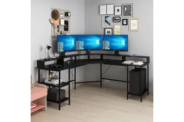 Naina Hörnskrivbord - Svart - Möbler - Bord & matgrupp - Kontorsbord - Skrivbord - Hörnskrivbord