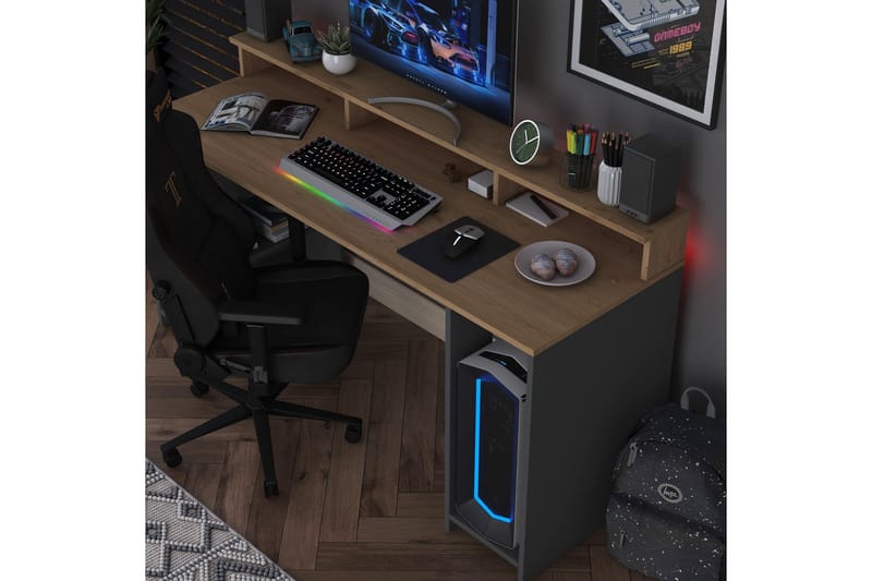 Nanak Skrivbord 160 cm - Valnöt/Antracit - Möbler - Bord & matgrupp - Kontorsbord - Skrivbord