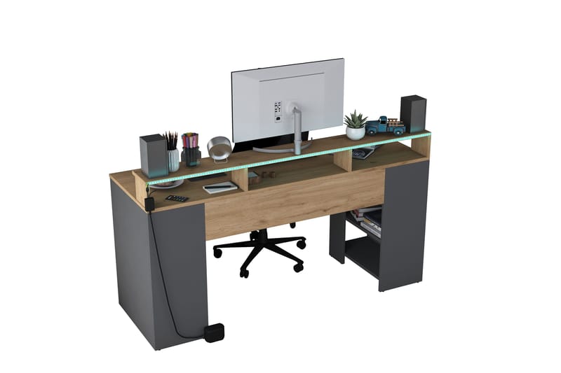 Nanak Skrivbord 160 cm - Valnöt/Antracit - Möbler - Bord & matgrupp - Kontorsbord - Skrivbord