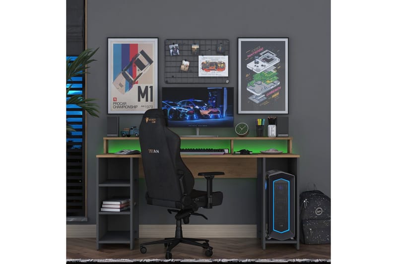 Nanak Skrivbord 160 cm - Valnöt/Antracit - Möbler - Bord & matgrupp - Kontorsbord - Skrivbord