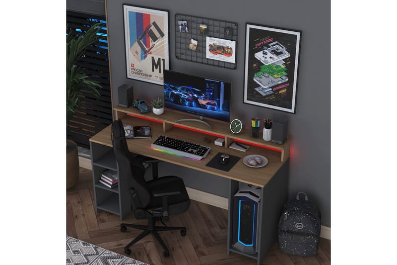 Nanak Skrivbord 160 cm - Valnöt/Antracit - Möbler - Bord & matgrupp - Kontorsbord - Skrivbord