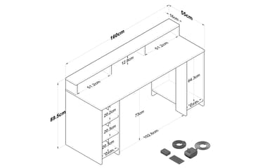 Nanak Skrivbord 160 cm - Valnöt/Antracit - Möbler - Bord & matgrupp - Kontorsbord - Skrivbord