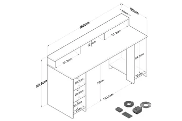 Nanak Skrivbord 160 cm - Valnöt/Antracit - Möbler - Bord & matgrupp - Kontorsbord - Skrivbord