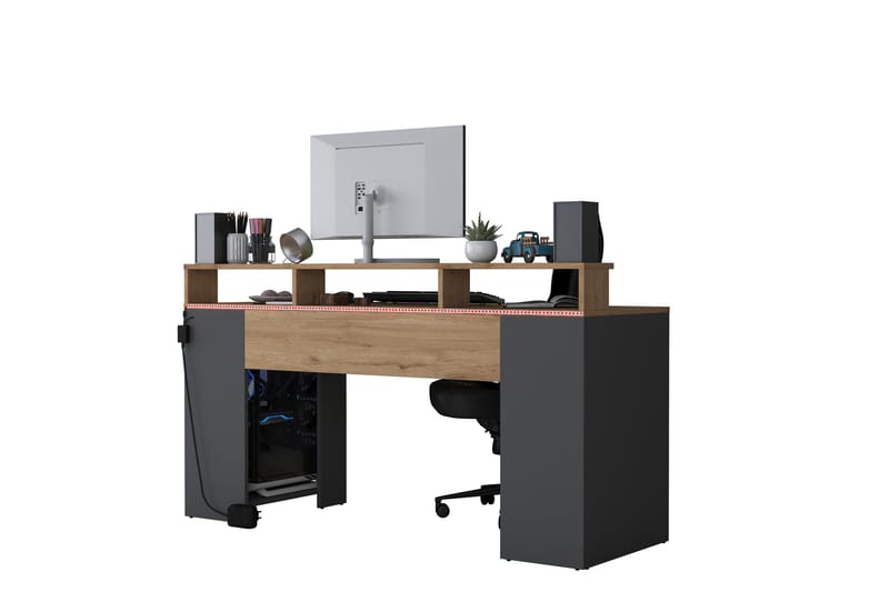 Nanak Skrivbord 160 cm - Valnöt/Antracit - Möbler - Bord & matgrupp - Kontorsbord - Skrivbord