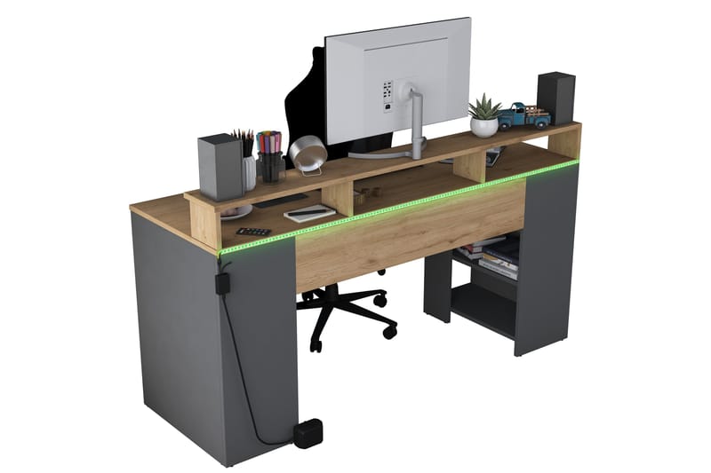 Nanak Skrivbord 160 cm - Valnöt/Antracit - Möbler - Bord & matgrupp - Kontorsbord - Skrivbord