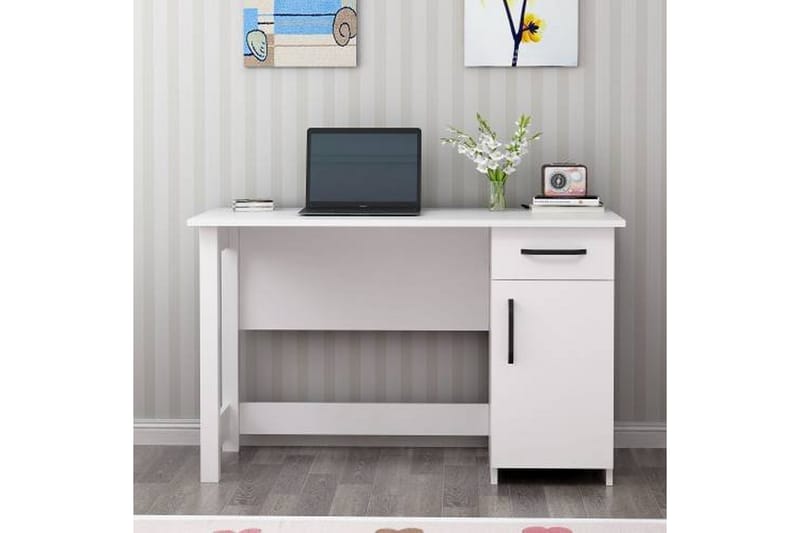 Skrivbord Natural 120x60 cm Vit - Hanah Home - Skrivbord - Datorbord