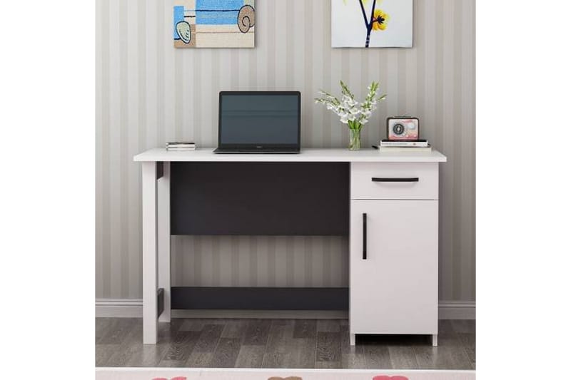Skrivbord Natural 120x60 cm Vit/Svart - Hanah Home - Skrivbord - Datorbord
