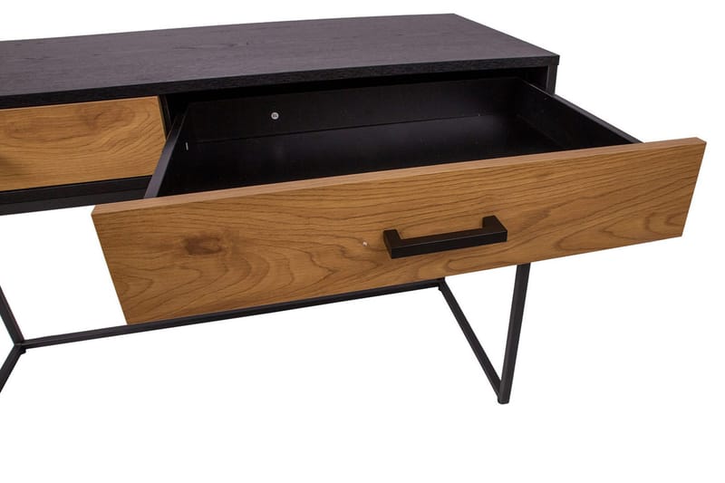Nauerna Skrivbord 120 cm med Förvaring 2 Lådor - Ekfärg/Svart - Möbler - Bord & matgrupp - Kontorsbord - Skrivbord