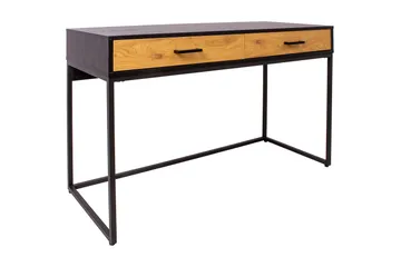 Nauerna Skrivbord 120 cm med Förvaring 2 Lådor - Ekfärg/Svart - Möbler - Bord & matgrupp - Kontorsbord - Skrivbord