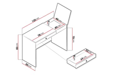 Nero Skrivbord 120 cm - Natur/Vit/Grå - Möbler - Bord & matgrupp - Kontorsbord - Skrivbord