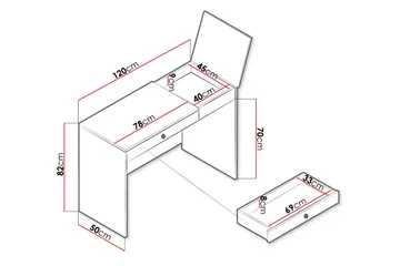 Nero Skrivbord 120 cm - Natur/Vit/Grå - Möbler - Bord & matgrupp - Kontorsbord - Skrivbord
