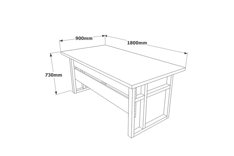 Numandro Skrivbord 180 cm - Teak/Antracit - Möbler - Bord & matgrupp - Kontorsbord - Skrivbord