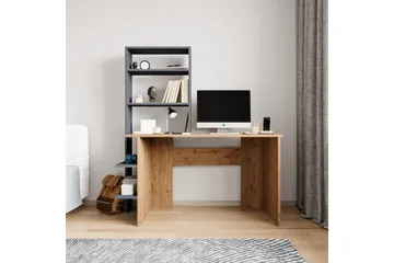 Skrivbord och bokhylla Sorav Ek / antracit - Ek / antracit - Möbler - Bord & matgrupp - Kontorsbord - Skrivbord