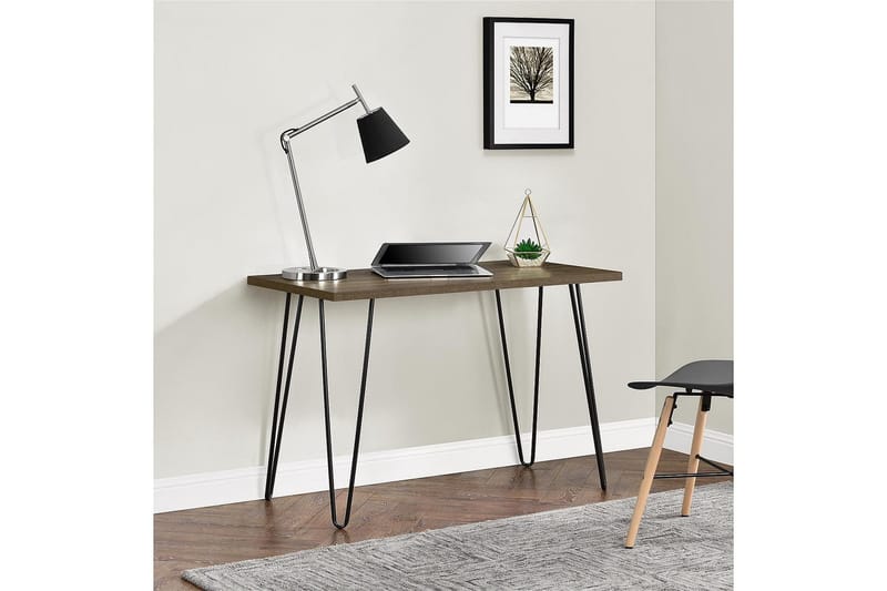 Owen Skrivbord 102 cm Valnötsbrun/Svart - Dorel Home - Möbler - Bord & matgrupp - Kontorsbord - Skrivbord