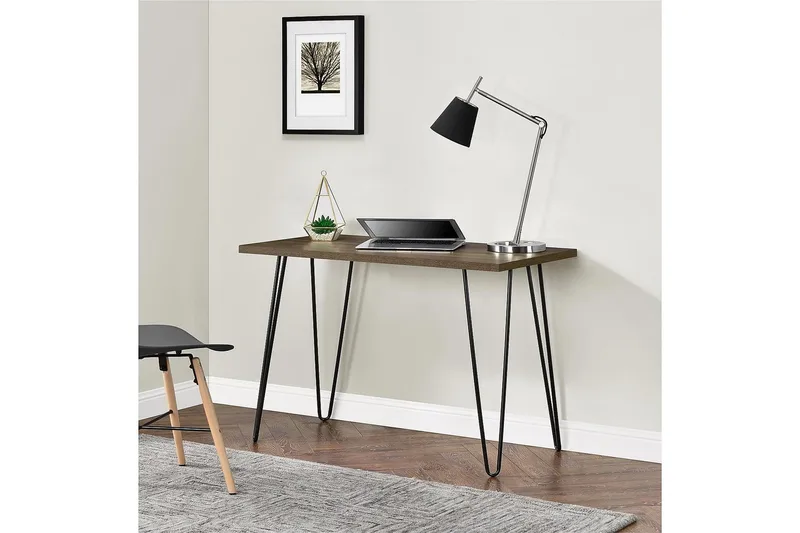 Owen Skrivbord 102 cm Valnötsbrun/Svart - Dorel Home - Möbler - Bord & matgrupp - Kontorsbord - Skrivbord