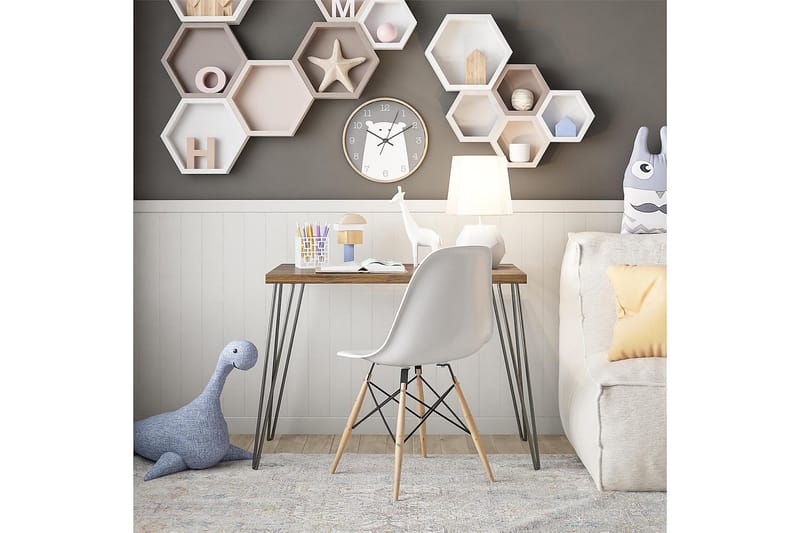 Owen Skrivbord 102 cm Valnötsbrun/Svart - Dorel Home - Möbler - Bord & matgrupp - Kontorsbord - Skrivbord