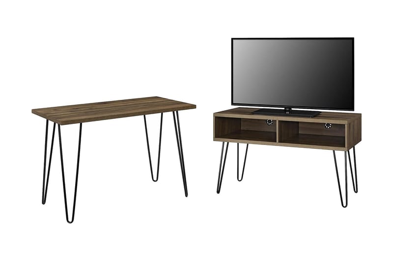 Owen Skrivbord 102 cm Valnötsbrun/Svart - Dorel Home - Möbler - Bord & matgrupp - Kontorsbord - Skrivbord