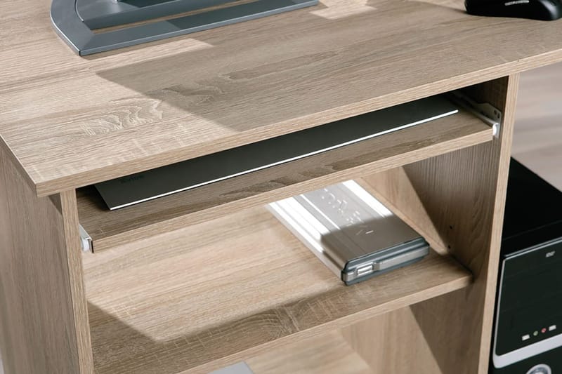 Palatia Datorbord 80 cm med Förvaring Hyllor på Hjul - Ljus Ekfärg - Möbler - Bord & matgrupp - Kontorsbord - Skrivbord