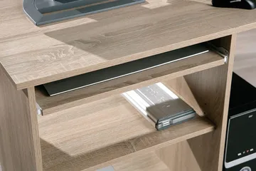 Palatia Datorbord 80 cm med Förvaring Hyllor på Hjul - Ljus Ekfärg - Möbler - Bord & matgrupp - Kontorsbord - Skrivbord