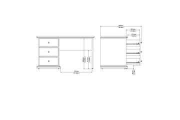 Paris Skrivbord 130 cm - Vit - Möbler - Bord & matgrupp - Kontorsbord - Skrivbord