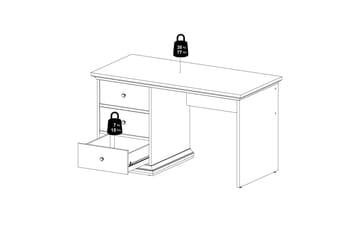 Paris Skrivbord 130 cm - Vit - Möbler - Bord & matgrupp - Kontorsbord - Skrivbord