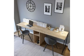 Pellafol Skrivbord 140 cm med Förvaring Hyllor - Natur/Svart - Möbler - Bord & matgrupp - Kontorsbord - Skrivbord