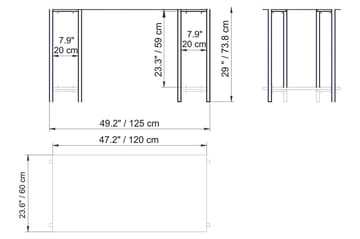 Pinnarp Skrivbord 125 cm med Förvaring 2 Hyllor Marmormönste - Grå - Möbler - Bord & matgrupp - Kontorsbord - Skrivbord