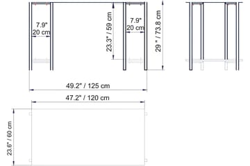 Pinnarp Skrivbord 125 cm med Förvaring 2 Hyllor - Natur/Svart - Möbler - Bord & matgrupp - Kontorsbord - Skrivbord