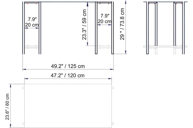 Pinnarp Skrivbord 125 cm med Förvaring 2 Hyllor - Natur/Svart - Möbler - Bord & matgrupp - Kontorsbord - Skrivbord