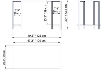 Pinnarp Skrivbord 125 cm med Förvaring 2 Hyllor - Vit - Möbler - Bord & matgrupp - Kontorsbord - Skrivbord