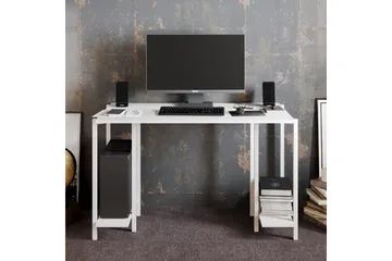 Pinnarp Skrivbord 125 cm med Förvaring 2 Hyllor - Vit - Möbler - Bord & matgrupp - Kontorsbord - Skrivbord