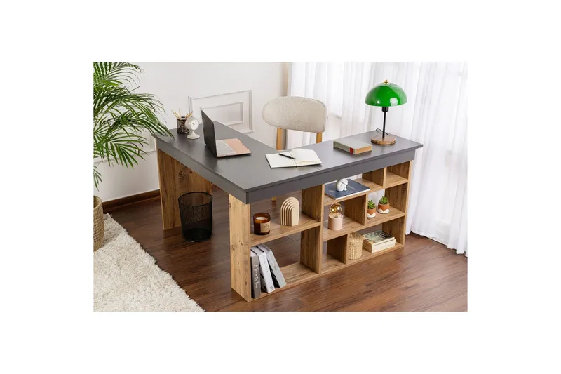 Skrivbord Regar Antracit Atlantisk Tall - Antracit Atlantisk Tall - Möbler - Bord & matgrupp - Kontorsbord - Skrivbord - Hörnskrivbord