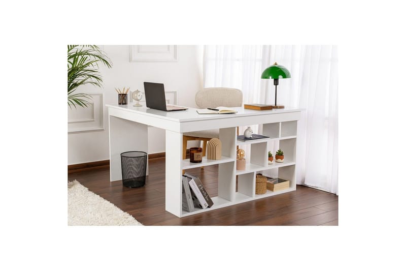 Skrivbord Regar Naturlig Vit - Naturlig Vit - Möbler - Bord & matgrupp - Kontorsbord - Skrivbord - Hörnskrivbord