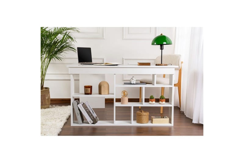 Skrivbord Regar Naturlig Vit - Naturlig Vit - Möbler - Bord & matgrupp - Kontorsbord - Skrivbord - Hörnskrivbord