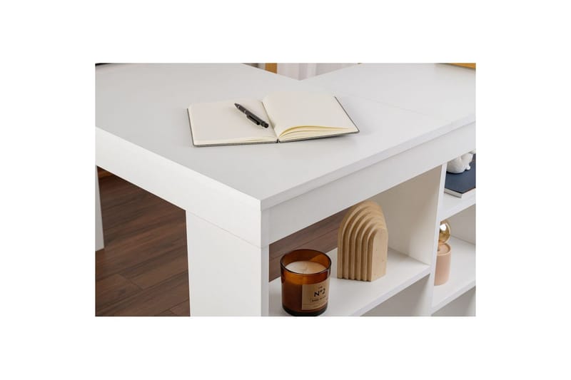 Skrivbord Regar Naturlig Vit - Naturlig Vit - Möbler - Bord & matgrupp - Kontorsbord - Skrivbord - Hörnskrivbord
