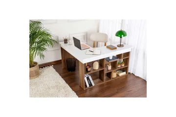 Skrivbord Regar Valnöt Vit - Valnöt Vit - Möbler - Bord & matgrupp - Kontorsbord - Skrivbord