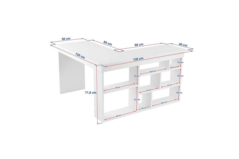 Skrivbord Regar Valnöt Vit - Valnöt Vit - Möbler - Bord & matgrupp - Kontorsbord - Skrivbord