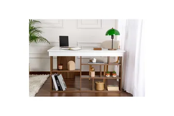 Skrivbord Regar Valnöt Vit - Valnöt Vit - Möbler - Bord & matgrupp - Kontorsbord - Skrivbord