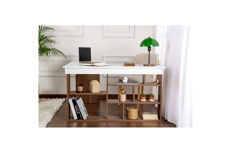 Skrivbord Regar Valnöt Vit - Valnöt Vit - Möbler - Bord & matgrupp - Kontorsbord - Skrivbord
