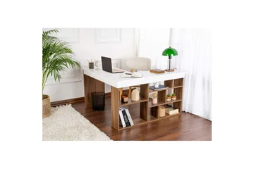 Skrivbord Regar Valnöt Vit - Valnöt Vit - Möbler - Bord & matgrupp - Kontorsbord - Skrivbord