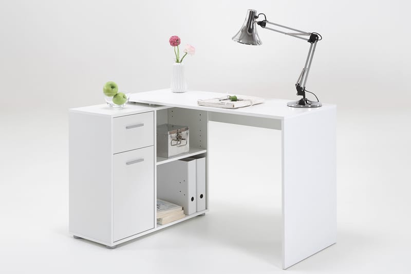 Skrivbord Russel 117 cm med Förvaring - Vit - Skrivbord - Datorbord
