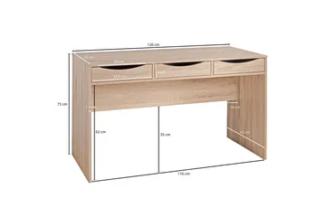 Ryea Skrivbord 120 cm med Förvaring 3 Lådor - Natur - Möbler - Bord & matgrupp - Kontorsbord - Skrivbord