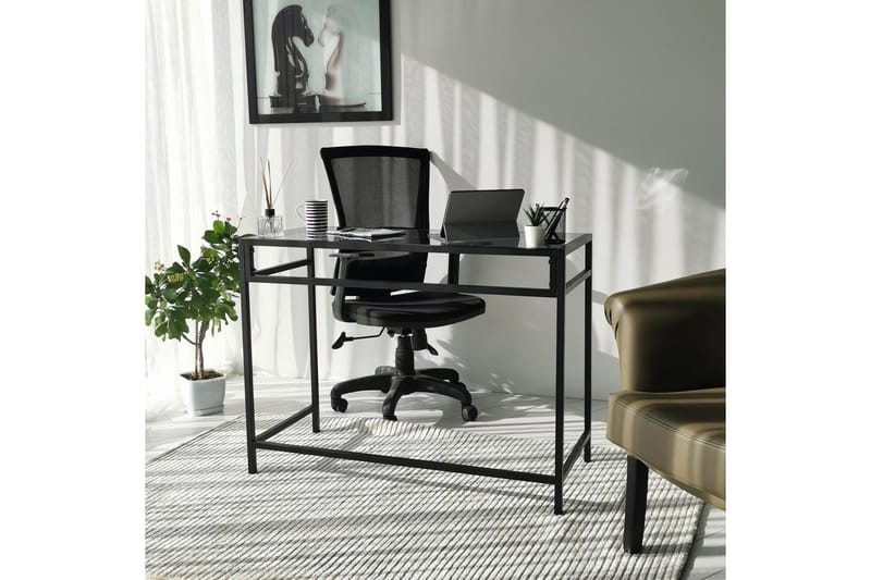 Sabani Skrivbord 100 cm - Glas/Rökfärgad/Svart - Möbler - Bord & matgrupp - Kontorsbord - Skrivbord