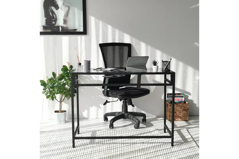 Sabani Skrivbord 100 cm - Glas/Rökfärgad/Svart - Möbler - Bord & matgrupp - Kontorsbord - Skrivbord