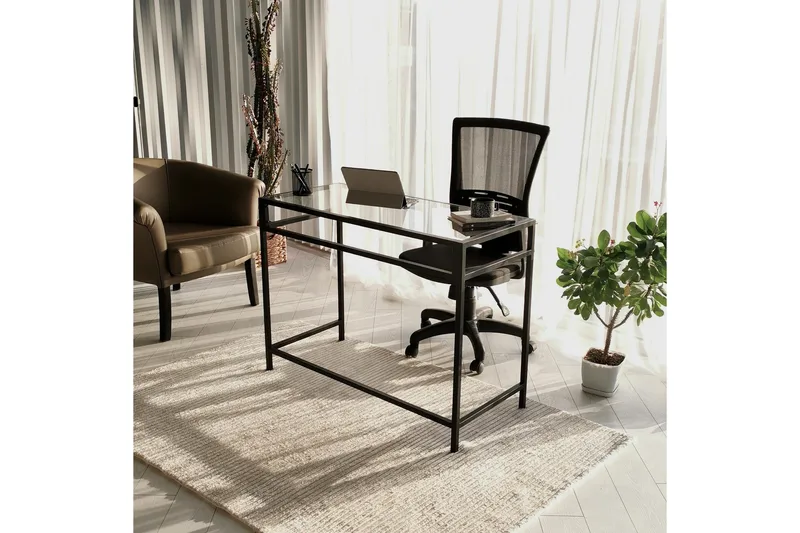 Sabani Skrivbord 100 cm - Glas/Svart - Möbler - Bord & matgrupp - Kontorsbord - Skrivbord