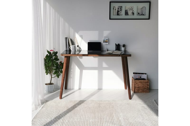 Sabani Skrivbord 110 cm - Glas/Valnötsbrun - Möbler - Bord & matgrupp - Kontorsbord - Skrivbord