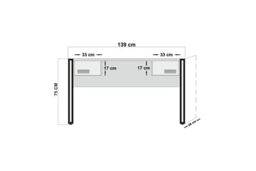 Sapphira Skrivbord 139 cm med Förvaring 2 Lådor - Trä/Svart - Möbler - Bord & matgrupp - Kontorsbord - Skrivbord