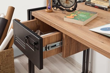 Sapphira Skrivbord 139 cm med Förvaring 2 Lådor - Trä/Svart - Möbler - Bord & matgrupp - Kontorsbord - Skrivbord