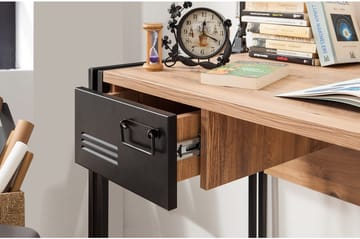 Sapphira Skrivbord 139 cm med Förvaring 2 Lådor - Trä/Svart - Möbler - Bord & matgrupp - Kontorsbord - Skrivbord